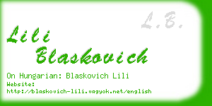 lili blaskovich business card